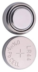 Batteria a bottone al litio LR44, 2 pezzi, tensione 1,5 V, ideale per dispositivi elettronici e giocattoli.