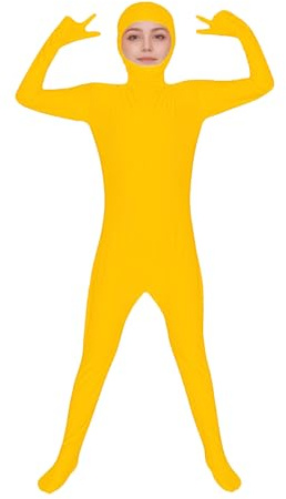 ATHX Kids High Stretch Spandex Halloween Cosplay Bodysuit Costume Open Face Unitard Child Full Body Skin Suit Zentai Suit