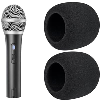 SOULWIT 2Pcs Popfilter för Mikrofoner för Audio-Technica ATH ATR2100x-USB Cardioid Dynamic, Skyddande Mikrofonskydd Vindskyddsskum - Svart