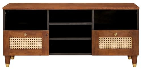 Gecheer Rustic Rectangular Storage Unit with Cane Details - Modern Decor & Practical Organization Model4018898