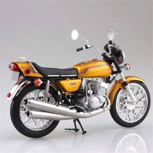 HFMXZHI Modèle réduit de Moto Décoration De Collection 1/12 pour Kawasaki 750SS Mach IV Modèle Moto en Alliage, Cadeau(Yellow)