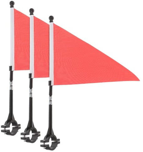 KONTONTY Banderas de Bicicleta para 3 Juegos Triángulo para Manillar, Decoración Portátil de Advertencia Segura para Triciclos, Scooters y Bicicletas Infantiles en Color Brillante