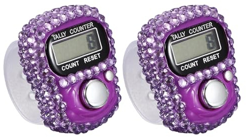 YELARXI Electronic Finger Tally Counter, Resettable Mini Lap Finger Counter Hand Tally Clicker 1 Pack & Purple-Fitting for (Golf/Cargo Counting/Lap Counting/Attendance/Sporting Events)
