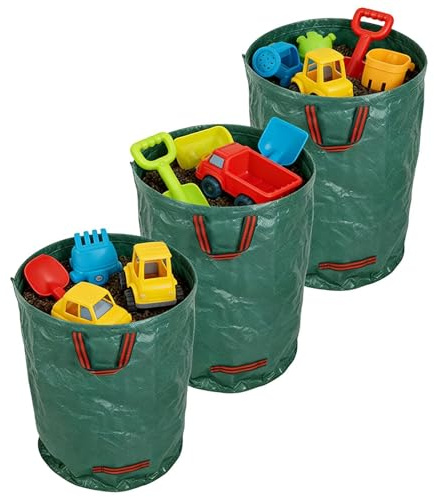 per foglie da giardino,Set da 3 Pezzi - Raccoglitore Riciclabile per Rifiuti - per foglie con manici di trasporto rinforzati - per Uso Domestico Esterno Giardino Campeggio Pulizia