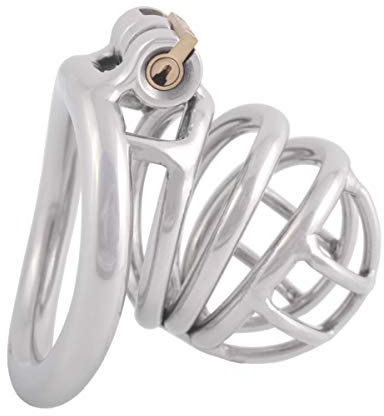 TERNENCE Stainless Steel Small Male Chastity Device Ergonomic Design Stealth Lock for Adults Solitary Extreme Confinement Cage S050 (1.97 inch / 50mm)