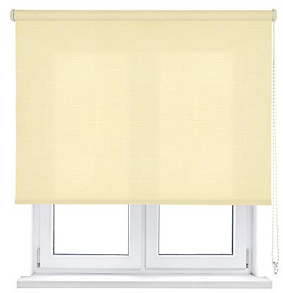 KAATEN | Shantung Estor Enrollable translúcido | Medidas 90x250 | Color: Ivory | Fabricado en Europa | Garantía 3 años