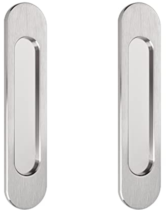 MOROBOR 18 cm große, selbstklebende ovale Schiebetürgriffe, 2 Stück gebürstete Stahl-Aluminiumlegierung, bündiger Zugstanzer-freier Griff für Schiebetüren, Fenster, Schränke