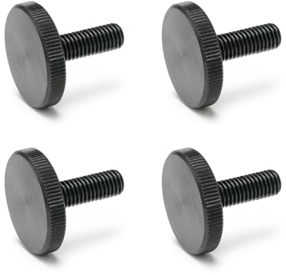 Ganter Normelemente | Vis moletées plates | Vis moletées (forme basse) | DIN 653-M8-20 | 4 pièces | Acier bruni | Filetage : M8 x 20