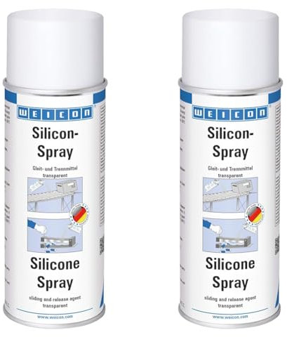 WEICON Spray Silicone 400ml / Agent de lubrification et séparation/Protection et entretien des plastiques, caoutchouc et métaux (Lot de 2)