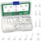 Keadic 360Pcs M4 White Nylon Plastic Pan Round Head Screws, Nylon Plastic Pan Round Head Screws Bolts and Nuts Nylon Pan Head Machine Screws Nut Washer Kit Nylon Pan Head Machine Screws for Fastening
