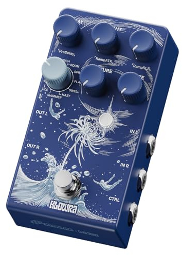 Klowra Limbo Stereo Reverb Pedal with Shimmer, Tide & Freeze - 9 Ambient Effects for Electric Guitar, Bass & Synth - Analog Dry Through for Zero Tone Loss - Ideal for Worship, Shoegaze & Live Gigs