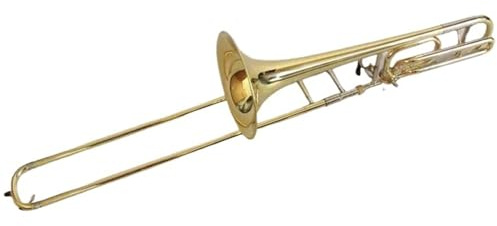 Trombón Tenor Trombón Profesional Con Campana De Latón En Si Bemol Y Fa Con Vara De Crupronickel Y Lacado En Oro