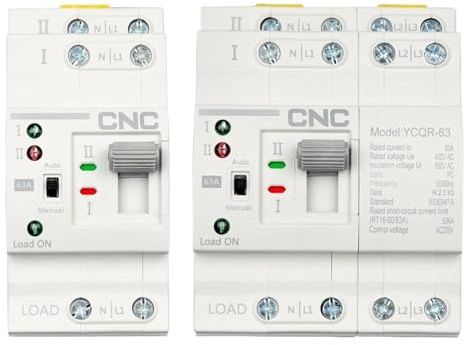 EDXFICDQ YCQR-63 2P 4P DIN Rail ATS Doble Potencia Interruptor de Transferencia Automática interruptores selectores eléctricos Potencia ininterrumpida 63A(2P)