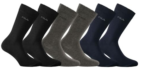 FILA Chaussette Homme Sport - Lot de 6 - Chaussettes Hautes Homme, Tennis | Mixte, Adulte, Chaussette Haute, Ville, Idéal Chaussure/Boots, Mi-saison/Hiver, Stretch, 6 Paires