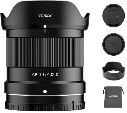 VILTROX AF 14mm F4.0 f/4.0 Air Full Frame Lens for Nikon Z Mount, 112.6° Ultra-Wide Angle Auto Focus STM Prime Portrait Lens Compatible with Nikon Z-Mount Cameras Z5 Z5II Z50II Z6II Z30 Z8 ZFC ZF