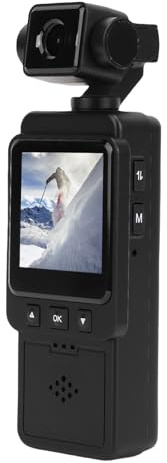 lyrlody Videocamera Vlog 1080p, Videocamera Vlog con Stabilizzazione Elettronica Dell'immagine e Obiettivo Grandangolare, Luce Aggiuntiva con Rotazione di 270°, per la Fotografia