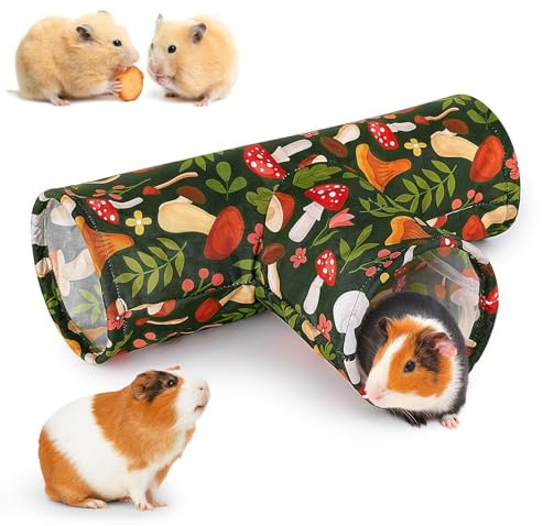 Seutmrou Tunnel Pliable 3 Voies pour Cochons d’Inde et Lapins, Tunnel pour Chat, Tunnel Lavable et Pliable, pour Lapins Cochons d'Inde Kitty Petit Animal Activité Tunnel Tube Tunnel Cachette