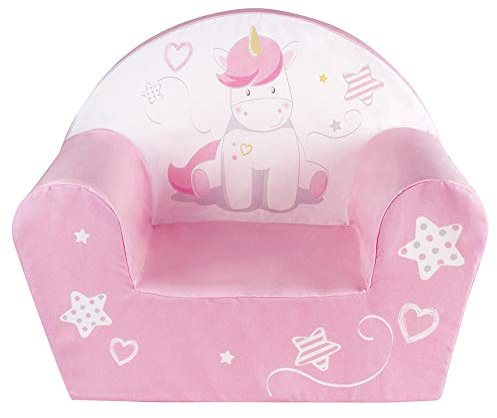 Fun House | Fauteuil Club pour Enfant Licorne Rose | L52 x l33 x H42 Cm | Origine France Garantie| Confort Optimal |Gamme Chambre Enfant Licorne | Sécurité | Idée Cadeau Dès 12 Mois