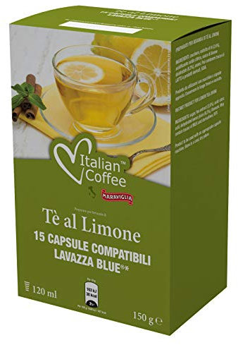 Espresso Italiano 90 Capsule Compatibile con Lavazza Blue (15 unità (Confezione da 6), Tè Limone)