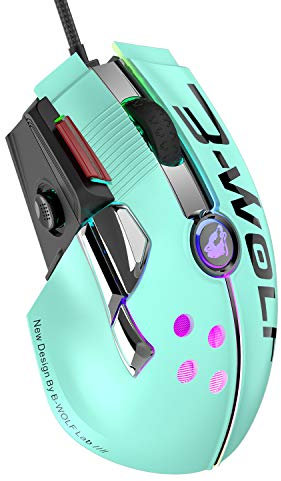 Wired Gaming Mouse Up to 12000 DPI,Type-C,Chroma RGB,9 Programmable Buttons +Rapid Fire Button,Joystick,Ultralight Honeycomb Shell for PC Gamer (Green)