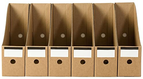 6 Pezzi Portariviste Ufficio，Portariviste per Documenti per Organizzatore per Dormitorio Scolastico Ufficio Archiviazione di File Domestici (Cachi)