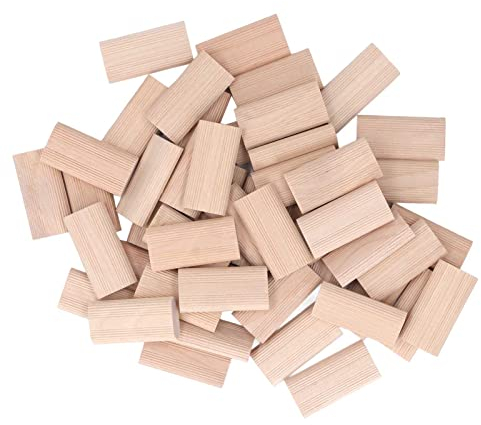 Uadme Stabiler Holzdübel, 50 Stück Domino Zapfen Buchenholz Rechteckiges Dübelstopper Dübelblock Massivholzspitze für die Herstellung von Holzmöbeln Spleißen Schrankbau und Rahmenbau(8 * 22 * 40MM)