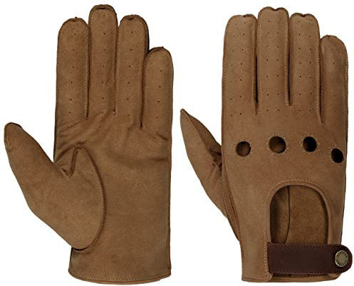 STETSON Herren Handschuhe aus Leder, belüftet, ganze Finger, Frühling, Sommer, Braun, 8, braun, 8