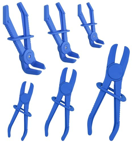 6 Stück Schlauchklemmen Set Kfz, Zangen Set, Das Set Enthält Schlauchschellen in Verschiedenen Größen für Eine Vielzahl von Anwendungen Abklemmzange für Kraftstoffschläuche (Blau)