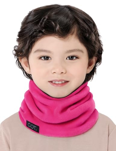GOT Sports Kids Neck Warmer - Polar Fleece Ski Mask for Boys Girls - Double-Layer Winter Scarf for Skiing (Pink, 3-6)