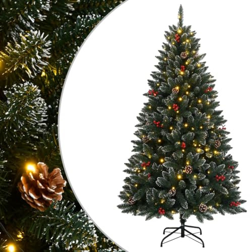 vidaXL Albero di Natale Artificiale con 300 LED 210 cm, Albero di Natale Finto, Albero di Natale dall'aspetto Reale, Decorazione Natalizia