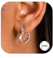 Adramata Pendientes Plata de Ley 925 Chapados en Oro de 14K - Aros Corazón Colgantes Hipoalergénicos para Mujer Niña en Plata/Oro/Oro Rosa