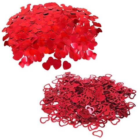 GTYHH 45G Confettis d'Amour Rouge en Papier D'Aluminium, Coeur Pailleté, Décoration De Table à Paillettes