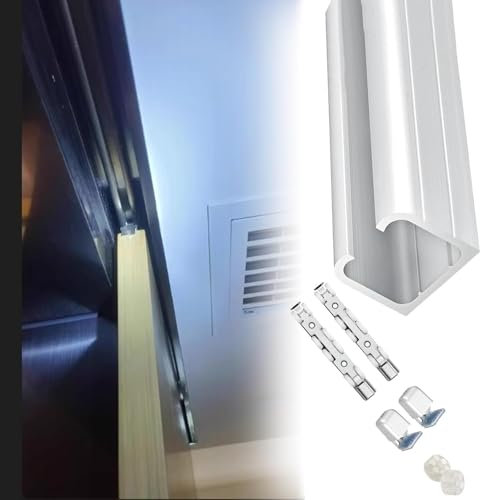 ININOSNP Rieles deslizantes Ajustables Kit de riel for Puerta corrediza Individual Oculta, Kit de herrajes for Puerta de Armario Plegable de nicho o Montaje en Pared(1.8m)