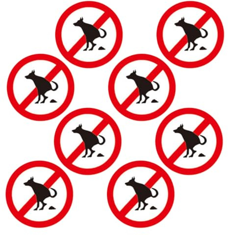 ABOOFAN 8pièces Lot De Autocollants Pour Interdire Aux Chiens Caca Panneaux Avertissement Pour Cour Et Extérieur Autocollants De Rappel Pour Jardin