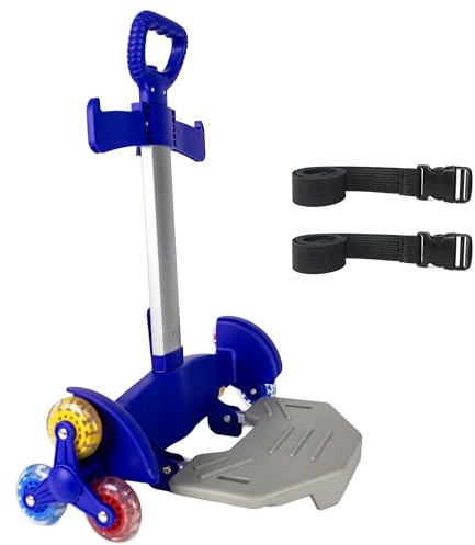 HapBoby Rolling Backpack Cart, Foldable Aluminum Trolley with Adjustable Handle & All-Terrain Wheels, Lightweight Carrier for Travel, Commuting & Daily Use – Royal Blue, 3-Wheel Stair-Climbing