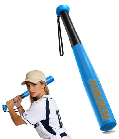 BOOSTEADY Batte de Baseball en Acier Robuste avec Poignée Antidérapante et Bracelet en Paracorde, Longueur Pratique de 43 cm, Compacte et Portable-Bleu
