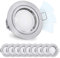 linovum 10er Set fourSTEP Deckeneinbauspots LED dimmen ohne Dimmer - GU10 neutralweiß 5W 230V Einbaustrahler gebürstet rund