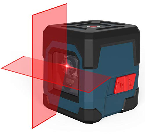 Laser Level, RockSeed Cross Line Laser with Self-Leveling, Vertical and Horizontal Line, Rotatable 360 Degree, Carrying Pouch, Battery Included (Red Laser, 2-Line)