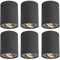QAZQA - Modern 6er-Set Spot I Spotlight I Deckenspot I Deckenstrahler I Strahler I Lampe I Leuchte dunkelgrau dreh- und schwenkbar - Rondoo up I Wohnzimmer I Schlafzimmer - Aluminium Zylinder - LED ge