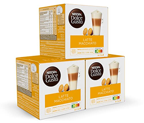 NESCAFÉ Dolce Gusto Latte Macchiato - Cápsulas de Café, 48 Cápsulas (3 x 16) - Originales para cafeteras Dolce Gusto