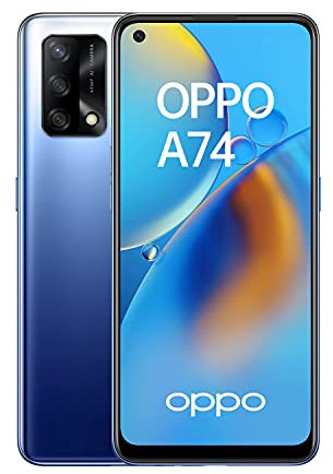 OPPO A74 4G - Smartphone 4G sbloccato, 6GB RAM + 128GB espandibile, schermo AMOLED FHD+ 6,43, Snapdragon 662, fotocamera tripla sensore foto 48 MP, ricarica rapida 33W, batteria 5000 mAh, blu
