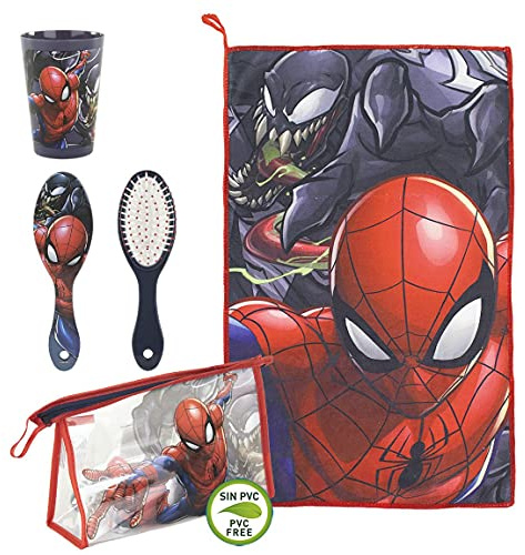 Cerdá Life's Little Moments Spiderman Kulturbeutel Kinder Jungen – Kulturtasche für Schule & Reise – Kulturbeutel Klein & Robust – Offizielles Lizenzprodukt