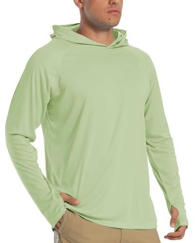 TACVASEN Sudaderas con Capucha para Hombre Camiseta Protección Solar UPF 50+ Sudadera con Capucha de Manga Larga Protección UV