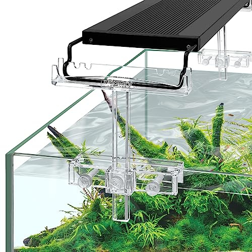 driamor Lot de 2 supports de lampe LED réglables en acrylique transparent pour aquarium de 6,3 à 11,1 cm de largeur avec support extensible