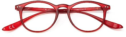CHARRO Lunettes de lecture Connecticut couleur rouge grossissement + 2,0 branches pour accrocher le cou, lunettes de vue, lunettes grossissantes