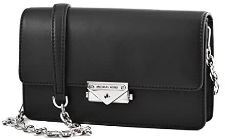 Michael Kors Cece Clutch/Umhängetasche, Kunstleder, mittelgroß, Schwarz, Schwarz, Cece