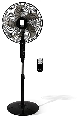 KEPLIN Pedestal Fan with Turbo Wind and Remote Control - 60W, 3-Speed Settings, 7.5-Hour Timer, Oscillating, Adjustable Height and Tilt Head - Ideal fans for Home or Office …
