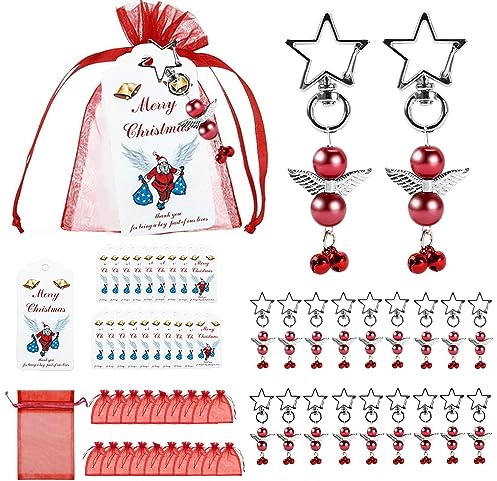 ZJRung 20 Stück Schutzengel Set, Gastgeschenke Weihnachten Roter Engel Anhänger für Christbaumschmuck, Taufen, Hochzeiten,Konfirmation Gastgeschenke