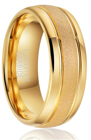 SOXEMAN Anillo de boda de tungsteno para hombre, anillo de compromiso clásico de lujo para parejas, ancho de 8 mm