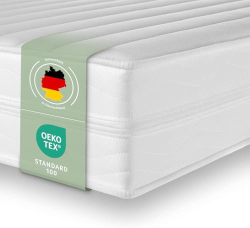 Träumegut24 - ergonomische 7-Zonen Matratze 90x200 cm | Größe + Höhe wählbar | Härtegrad H2&H3 | Kaltschaummatratze | Hautfreundlicher Bezug | Oeko-TEX® | (90 x 200 cm, 17 cm)